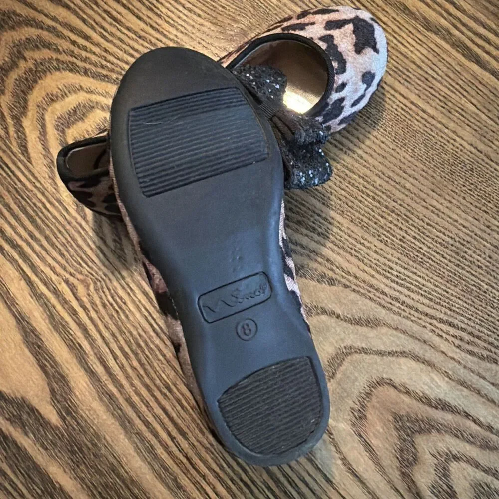 Nina Little Girls Leopard Print Flats  Size 8 - Picture 6 of 7